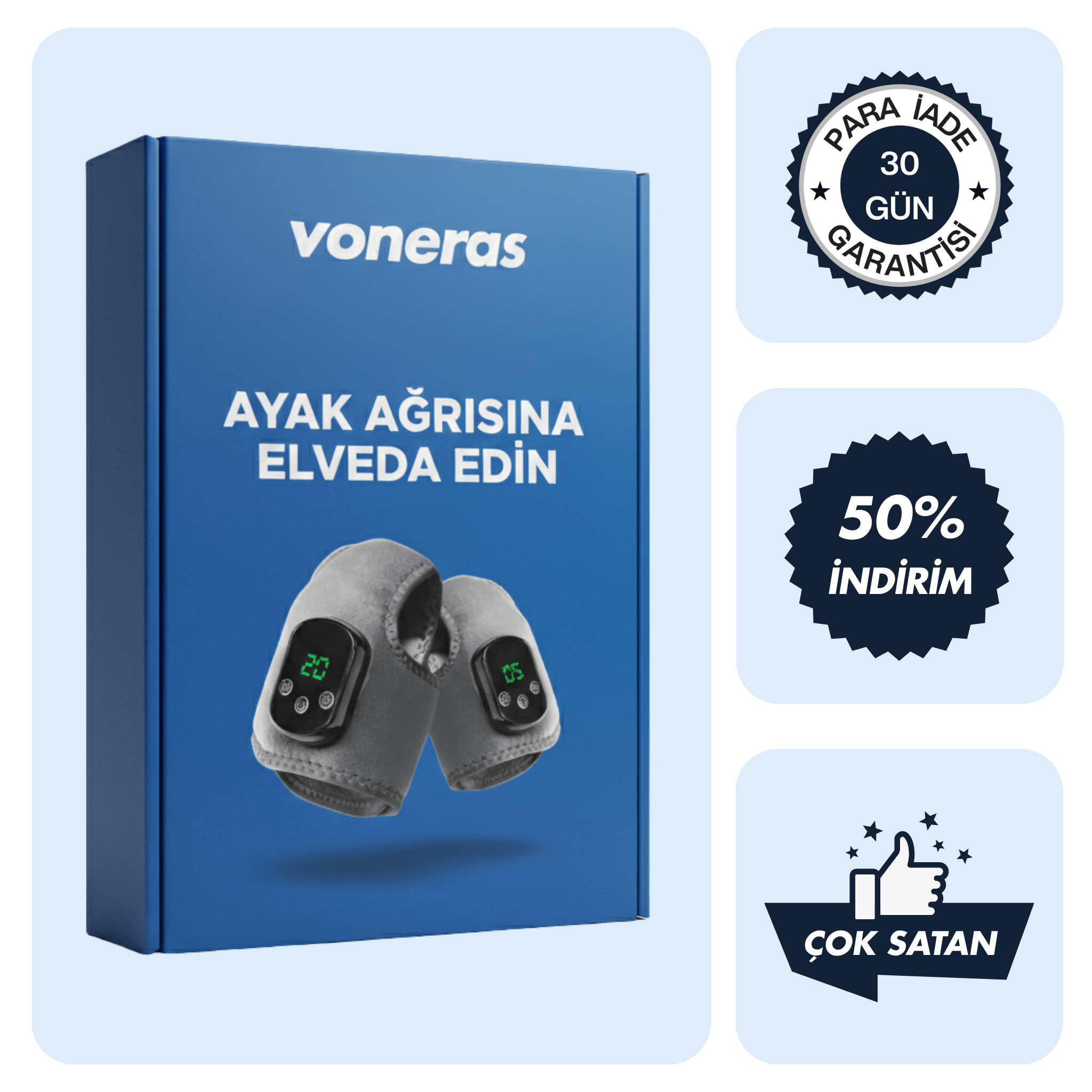 Voneras™ 3'ü Bir Arada Ayak Terapi Cihazı