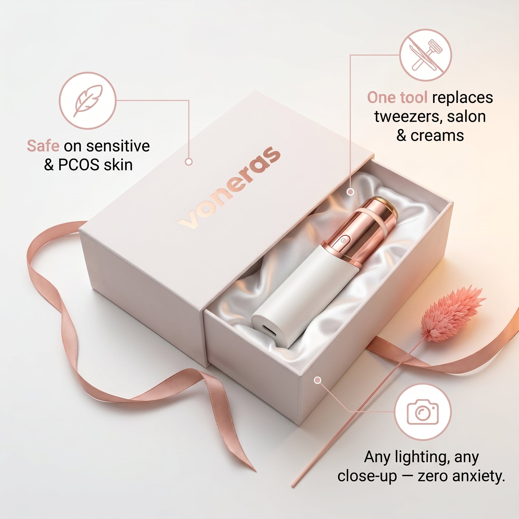 Voneras™ 2-in-1 Facial Hair Remover | Smooth in 30 Seconds